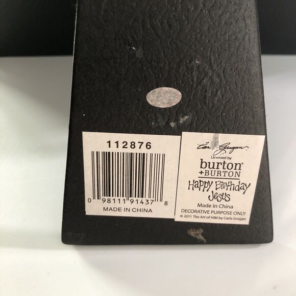 Burton Burton Christmas Picture Frame Happy Birthday Jesus Red White Ceramic New - Picture 6 of 9